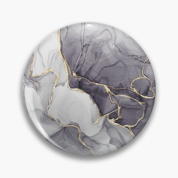 Item preview, ​Grey Charcoal and Gold Fluid Marble Abstract Art designed and sold by Fattosh.