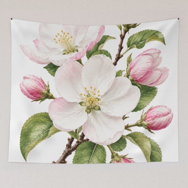 Item preview, Delicate Apple Blossom Watercolor Floral Illustration designed and sold by Mikena1996.