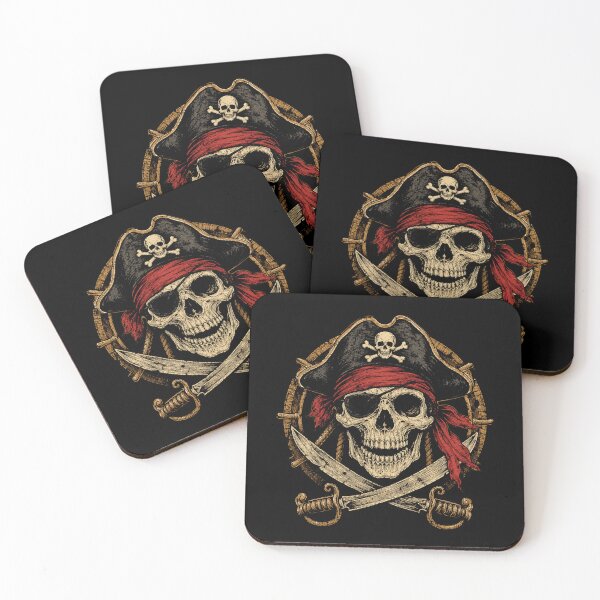 Item preview, Retro Vintage Pirate Skull Crossed Cutlasses designed and sold by Moizento.