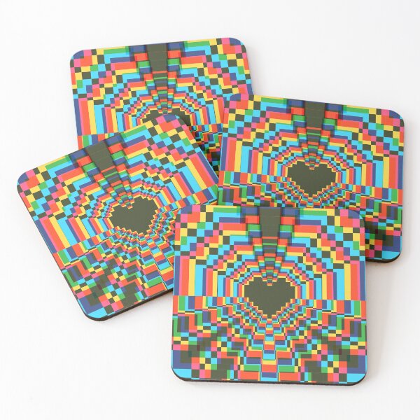 Item preview, Dark Pixel Heart Kaleidoscope - soft CMYK designed and sold by animinimal.