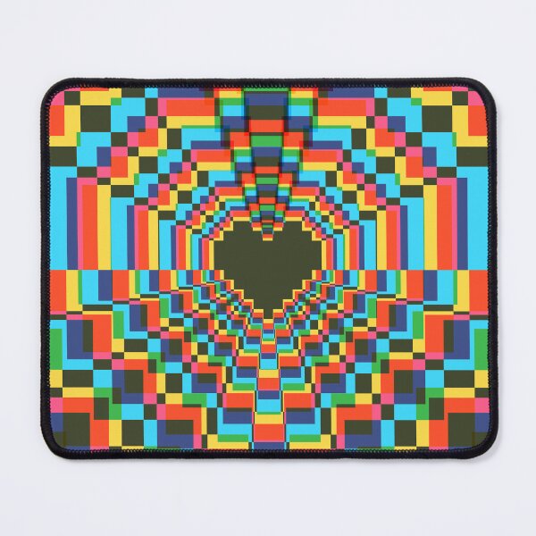 Item preview, Dark Pixel Heart Kaleidoscope - soft CMYK designed and sold by animinimal.
