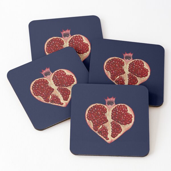 Item preview, Pomegranate Heart Botanical Gouache Fruit Painting designed and sold by simh.