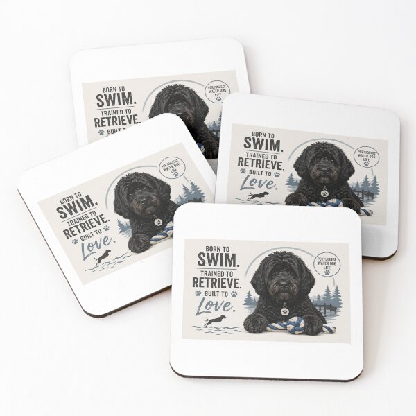 Item preview, Portugese Water Dog - Born To Swim designed and sold by PWD-Art-And-Graphics.