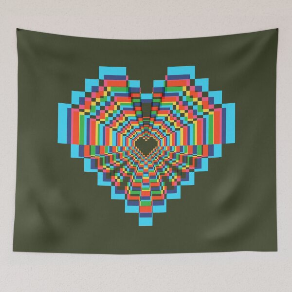 Item preview, Dark Pixel Heart - Soft CMYK designed and sold by animinimal.