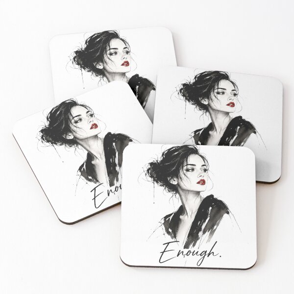 Item preview, Enough. | Minimalist Fashion Illustration with Empowering Quote designed and sold by KireaDesigns.