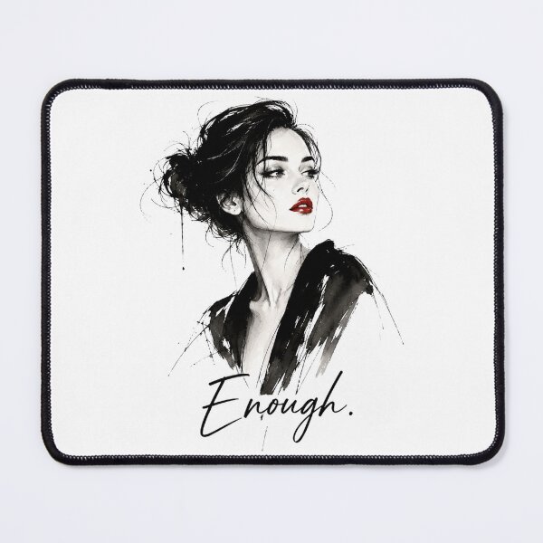 Item preview, Enough. | Minimalist Fashion Illustration with Empowering Quote designed and sold by KireaDesigns.