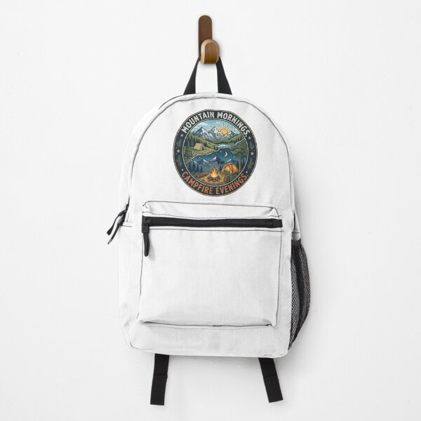 Item preview, Mountain mornings Campfire evenings Alpine Camping designed and sold by LJ-Tees.