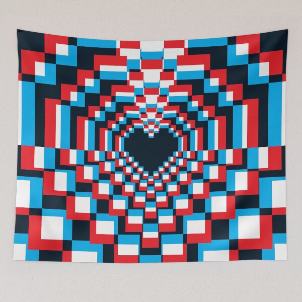 Item preview, Dark Pixel Heart Kaleidoscope - 3D 2 designed and sold by animinimal.