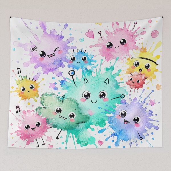 Item preview, Kawaii Watercolor Splash Friends designed and sold by Bellassi.