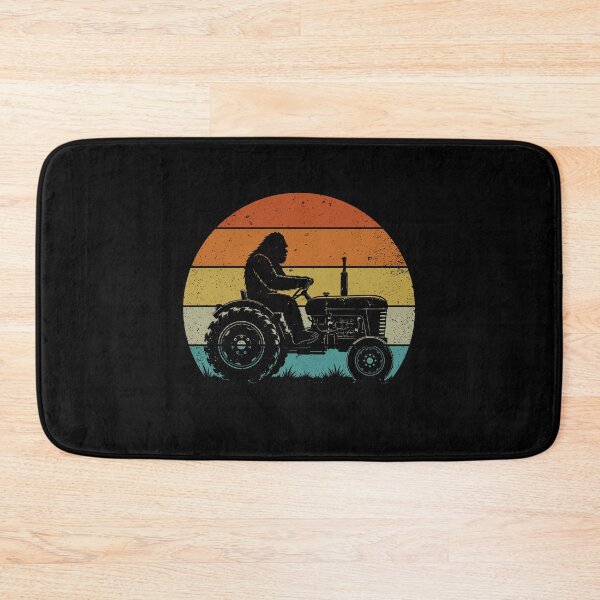 Item preview, Bigfoot Farmer - Retro Sasquatch Driving Farm Tractor designed and sold by gunaone-design.