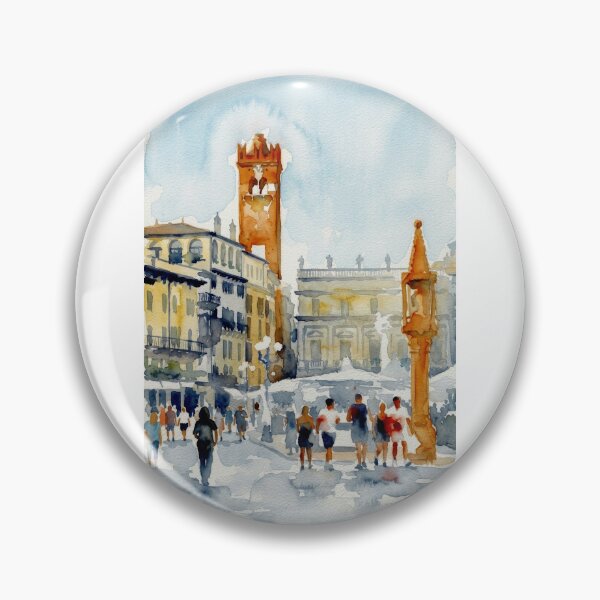 Artikelvorschau, Piazza delle Erbe Verona Aquarell entworfen und verkauft von caracatita75.