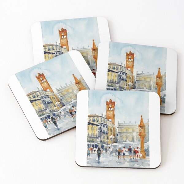 Item preview, Piazza delle Erbe Verona Watercolor designed and sold by caracatita75.