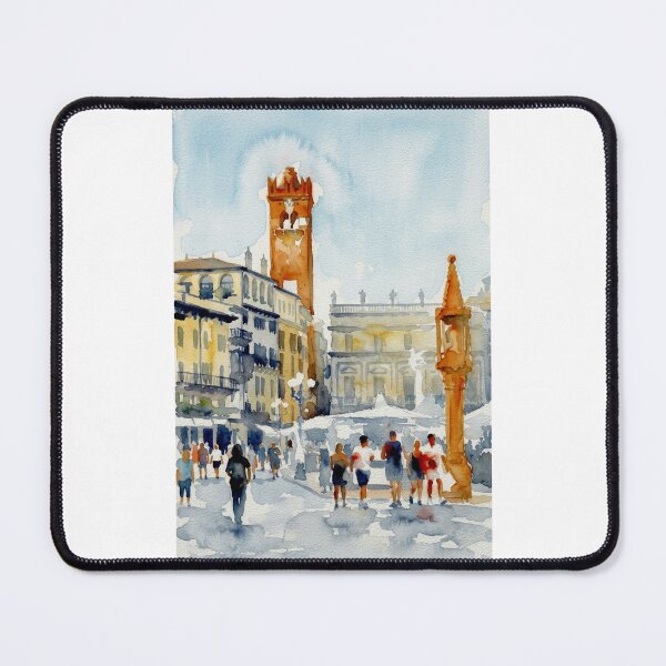 Item preview, Piazza delle Erbe Verona Watercolor designed and sold by caracatita75.