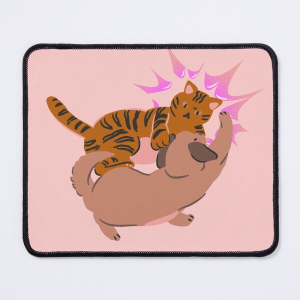 Item preview, No more people pleasing now im going ratchet cat fighting dog illustration designed and sold by mooncakekaro.