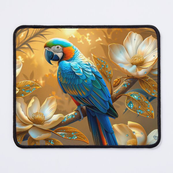 Item preview, Macaw Parrot Tropical Paradise | Luxury Botanical Bird Illustration designed and sold by MargaretWiktor.
