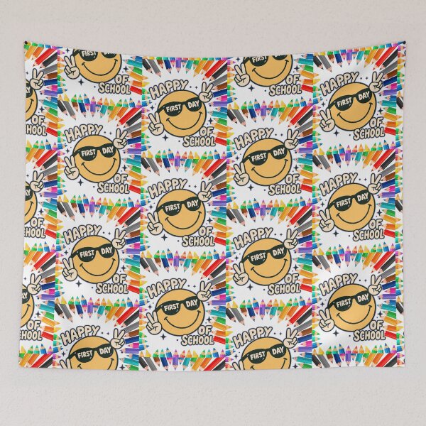Item preview, Happy First Day of School Smiley Face with Colorful Pencils designed and sold by Szpaku desart .