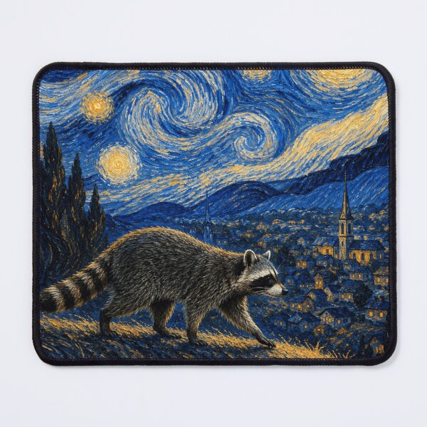 Item preview, Raccoon in a Starry Night Parody designed and sold by ShopFanCreation.