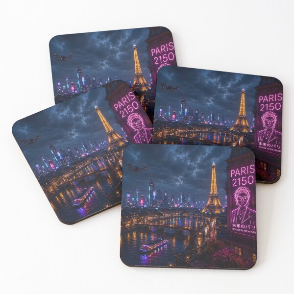 Item preview, Paris 2150 Cyberpunk Wall Art | Futuristic Eiffel Tower Neon City | Paris Poster | Neon Atlas designed and sold by NSAstore.
