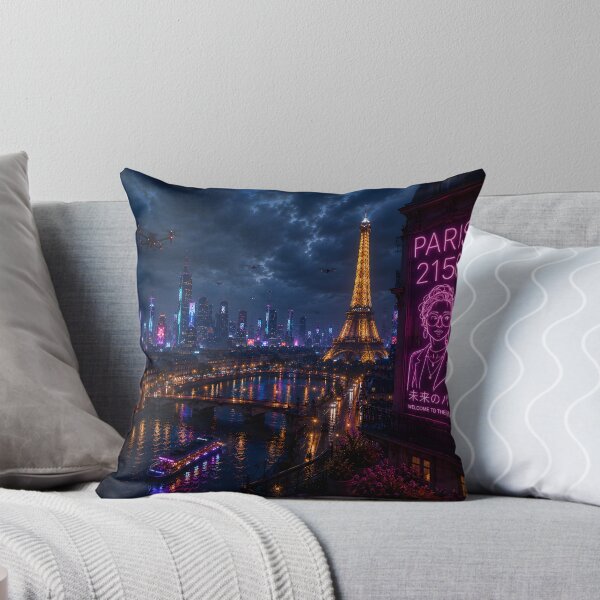 Item preview, Paris 2150 Cyberpunk Wall Art | Futuristic Eiffel Tower Neon City | Paris Poster | Neon Atlas designed and sold by NSAstore.
