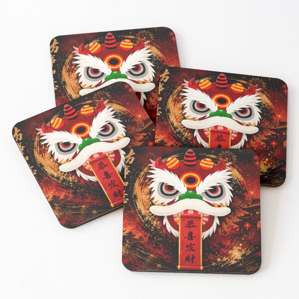 Item preview, Lucky Lion Dance: Prosperity and Good Fortune designed and sold by Fei Long Design Hub.