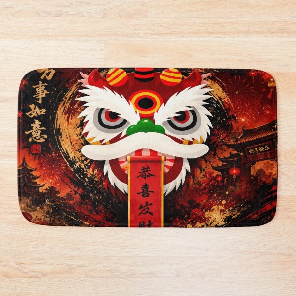 Item preview, Lucky Lion Dance: Prosperity and Good Fortune designed and sold by Fei Long Design Hub.