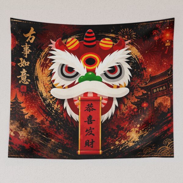 Item preview, Lucky Lion Dance: Prosperity and Good Fortune designed and sold by Fei Long Design Hub.