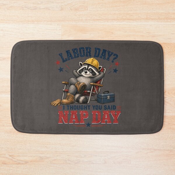 Item preview, Funny Labor Day Raccoon Nap Day Design designed and sold by Kolibra.