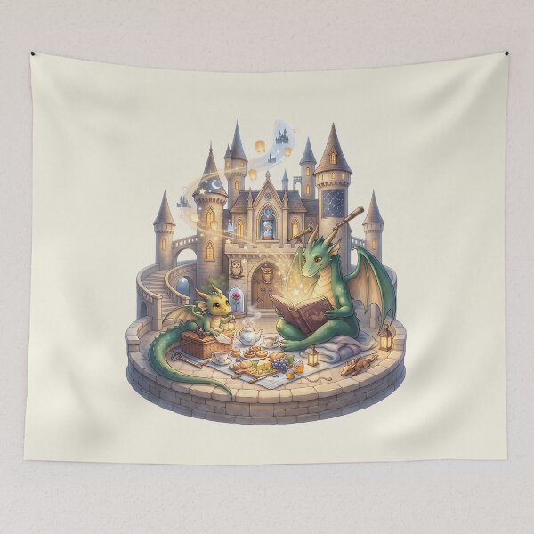Item preview, Magical Dragon Family Fantasy Castle Lover designed and sold by MythicCotton.
