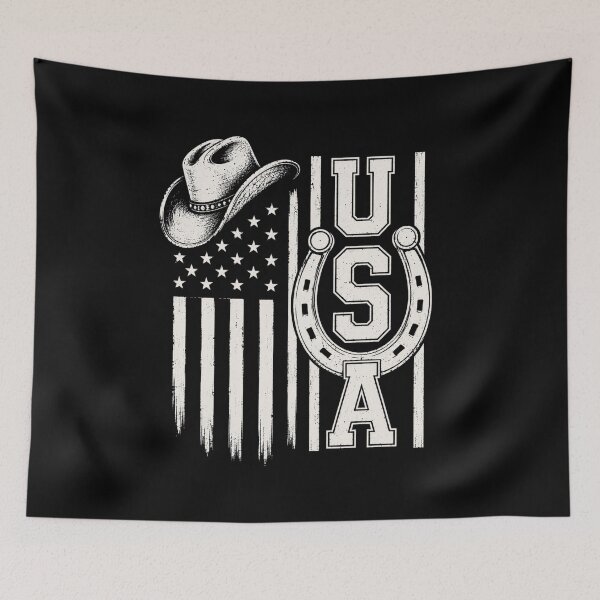Artikelvorschau, Western-T-Shirt mit amerikanischer Flagge, Cowboy-Motiv für Männer, Teenager, Jungen und Kinder | Patriotisches Rodeo-Motiv aus dem Süden der USA – Geschenkidee entworfen und verkauft von Trendably.