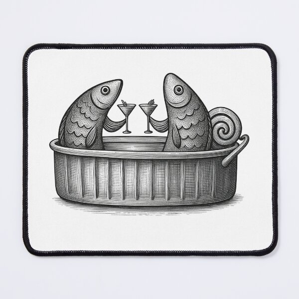 Item preview, Sardines Cocktail Hour - Funny Fish in a Can Illustration designed and sold by infinitearte.