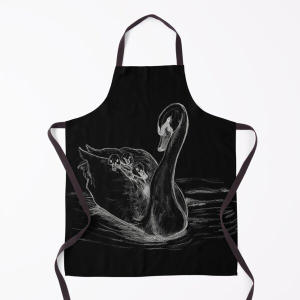 Item preview, Mother Swan with 3 Cygnets – Gentle Nature Drawing White Chalk designed and sold by Dina's Fine Arts.