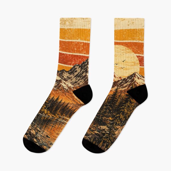 Item preview, Vintage Mountain Sunset designed and sold by Gold&pixels.
