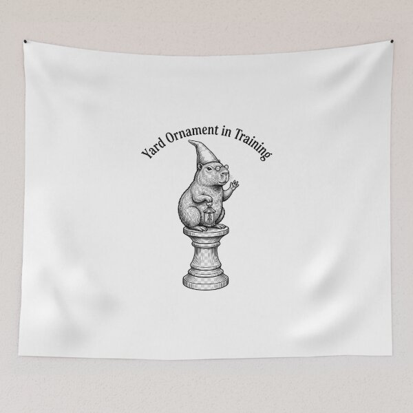 Item preview, Yard Ornament in Training Funny Capybara Garden Gnome T-Shirt | Cute Capybara Gift designed and sold by StickerNestYou.