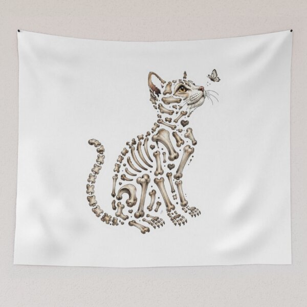 Item preview, Anatomical Cat Skeleton and Butterfly designed and sold by Snurly.