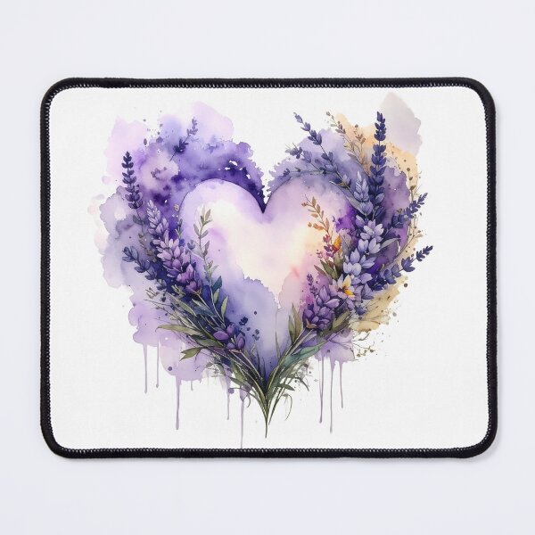 Item preview, Purple Lavender Floral Heart Watercolor Illustration designed and sold by BetweenForms.