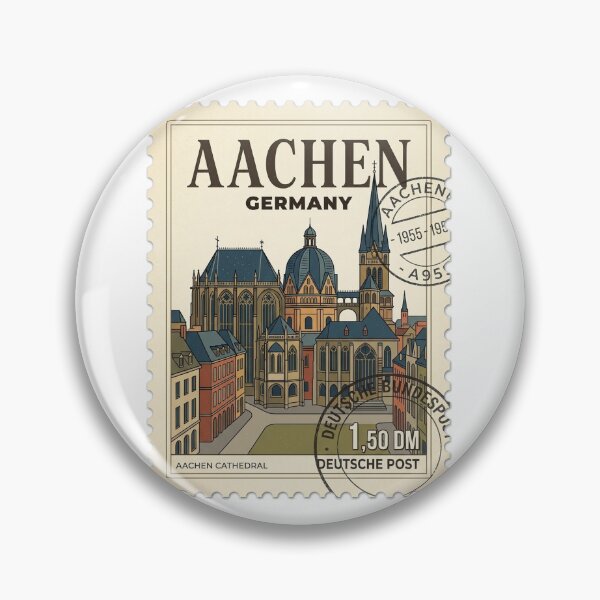 Item preview, Vintage Aachen Cathedral Germany Travel Stamp designed and sold by k3rstman1.