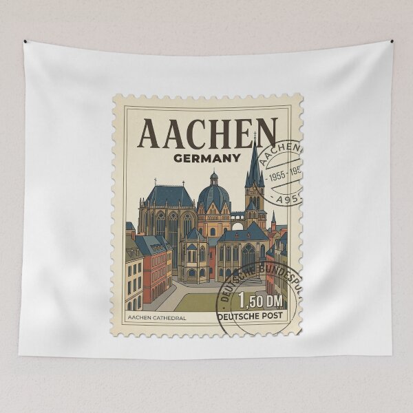 Item preview, Vintage Aachen Cathedral Germany Travel Stamp designed and sold by k3rstman1.