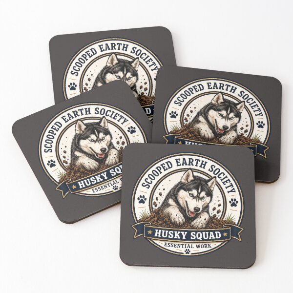 Item preview, Scooped Earth Society - Husky Squad - Essential Work/Funny Husky Dog Badge Logo  designed and sold by Halejo68.