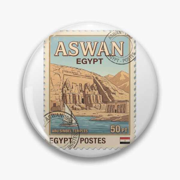 Item preview, Vintage Abu Simbel Egypt Travel Stamp designed and sold by k3rstman1.