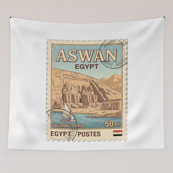 Item preview, Vintage Abu Simbel Egypt Travel Stamp designed and sold by k3rstman1.