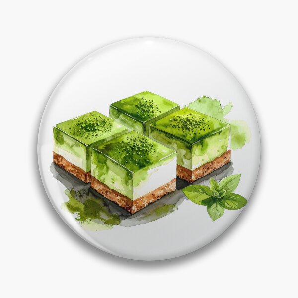 Item preview, Japanese Matcha Cake Watercolor Painting designed and sold by BetweenForms.
