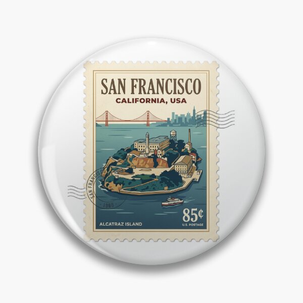 Item preview, Vintage San Francisco Alcatraz Island Travel Stamp designed and sold by k3rstman1.