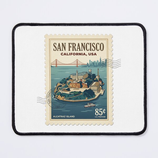 Item preview, Vintage San Francisco Alcatraz Island Travel Stamp designed and sold by k3rstman1.