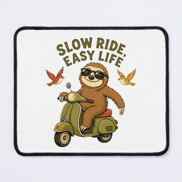 Item preview, Slow Ride Easy Life Funny Sloth on Vespa Scooter Sunglasses designed and sold by katiecorners.