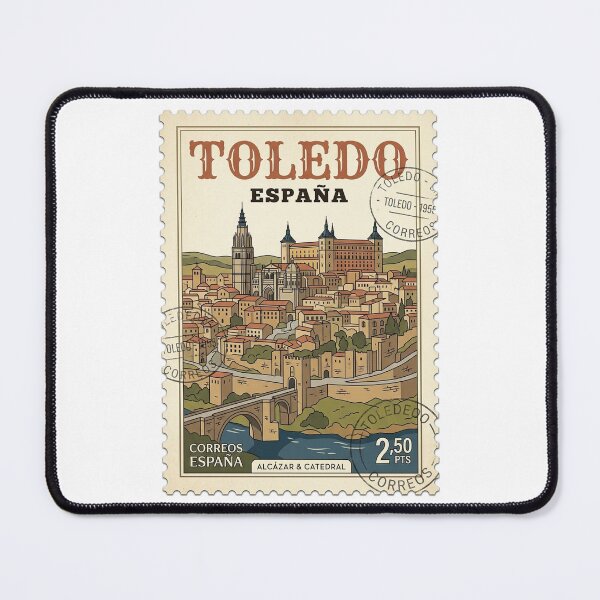 Item preview, Vintage Toledo Spain Alcázar Cathedral Travel Stamp designed and sold by k3rstman1.
