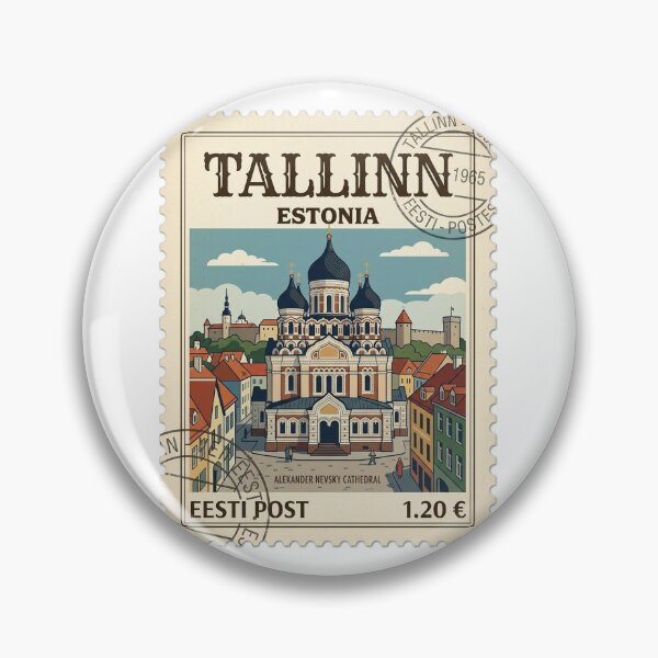 Item preview, Vintage Tallinn Estonia Alexander Nevsky Cathedral Travel Stamp designed and sold by k3rstman1.