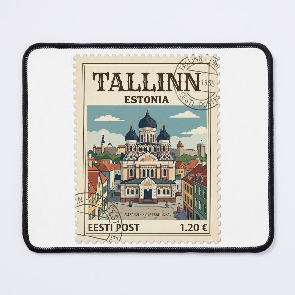 Item preview, Vintage Tallinn Estonia Alexander Nevsky Cathedral Travel Stamp designed and sold by k3rstman1.