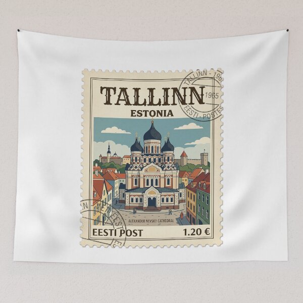 Item preview, Vintage Tallinn Estonia Alexander Nevsky Cathedral Travel Stamp designed and sold by k3rstman1.