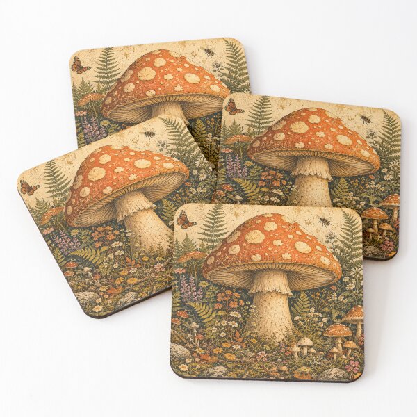 Aperçu de l'œuvre Vintage Woodland Mushroom créée et vendue par Gold&pixels.