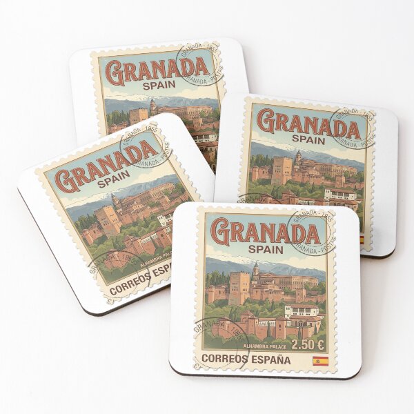 Item preview, Vintage Granada Spain Alhambra Palace Travel Stamp designed and sold by k3rstman1.